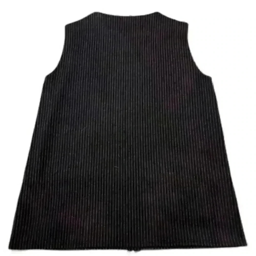 NWT‎ Calvin Klein Black w/ Grey Pinstripe Sleeveless Career Top Women's Sz Small - Picture 2 of 8
